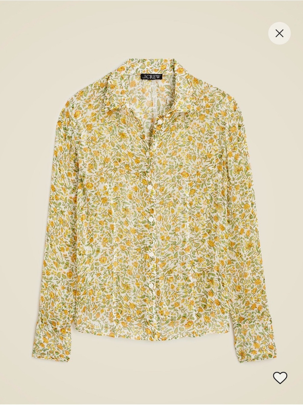 JCrew Crinkle Chiffon in Floral Vines